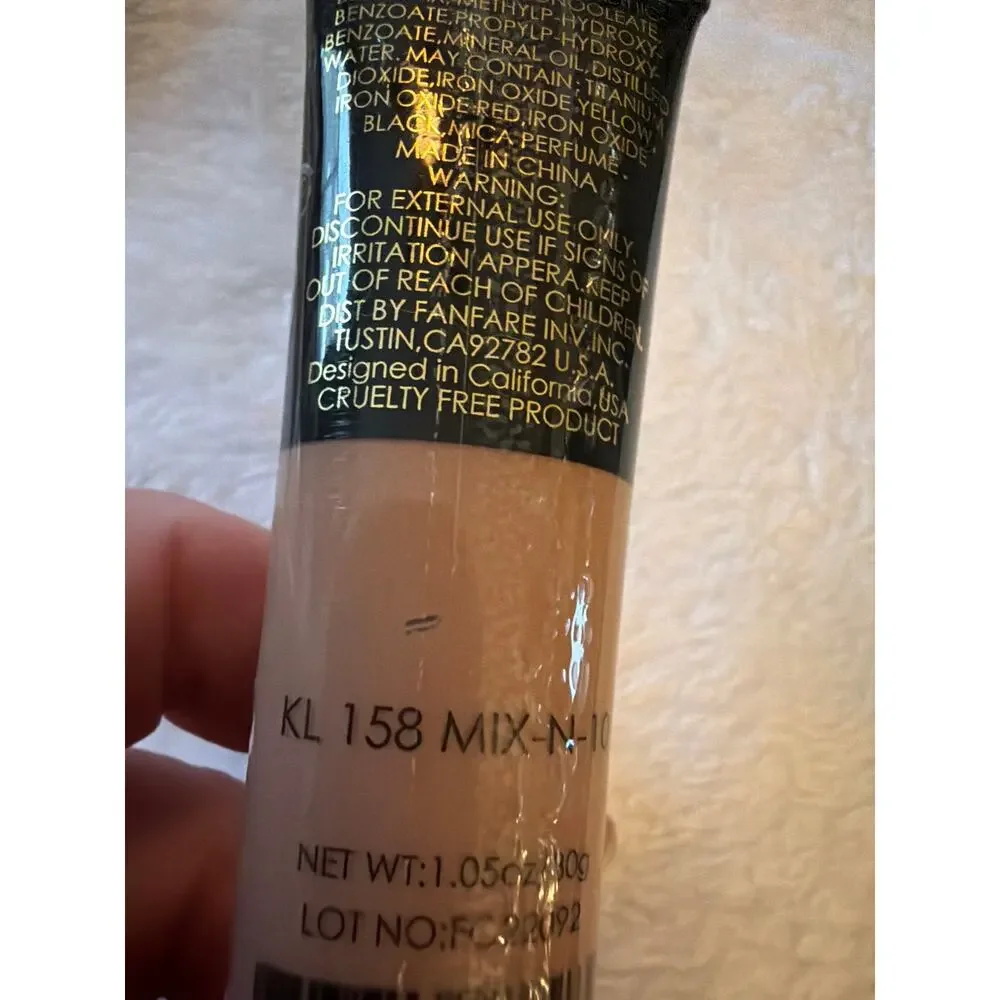 Amuse Matte Finish Foundation #158 Mix-N-10 Full Coverage Liquid Makeup 1.05 oz